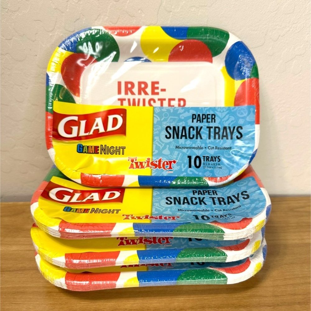 Glad Game Night Twister Snack Trays Lot of four 10 trays each